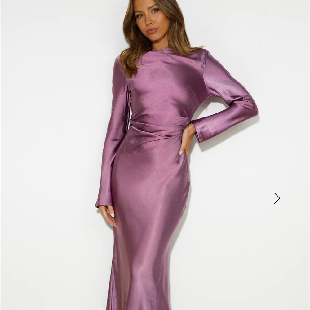 Beautiful purple satin maxi dress - Hello Molly Size 4